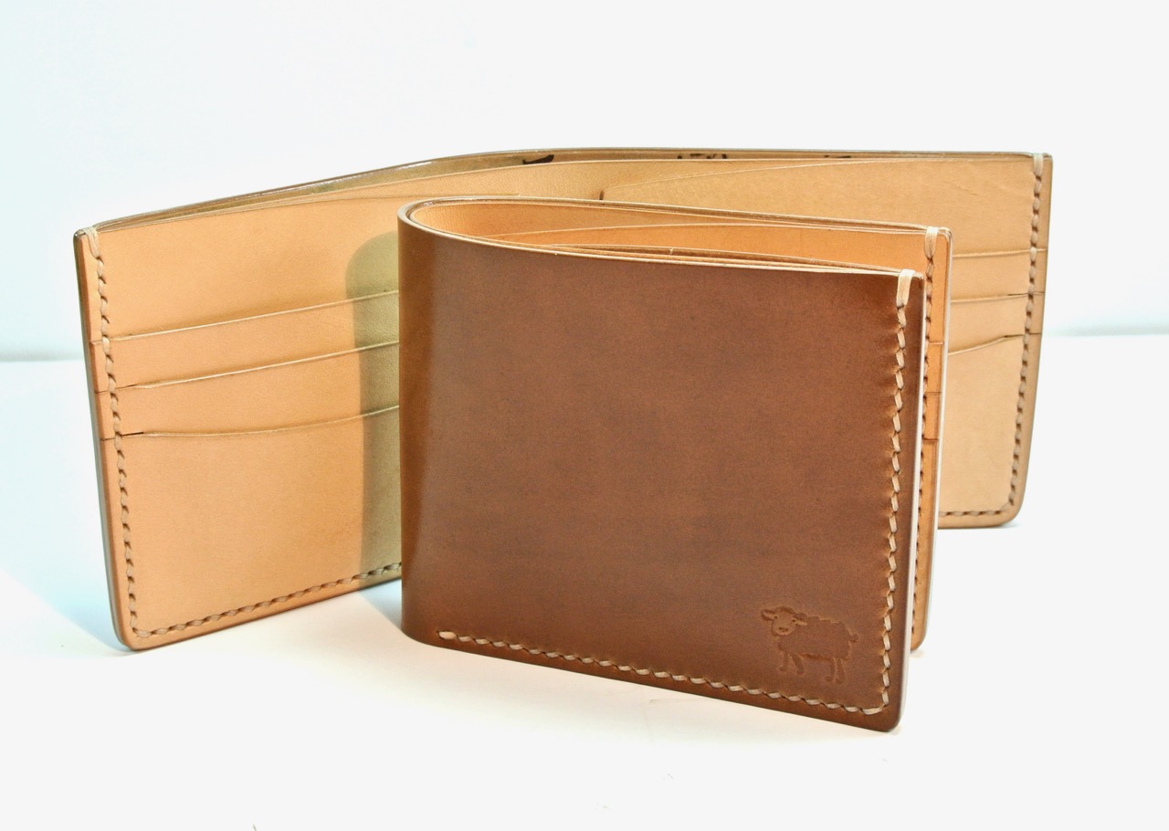 Horween Shell Cordovan Bourbon Wallet - Black Sheep Leather